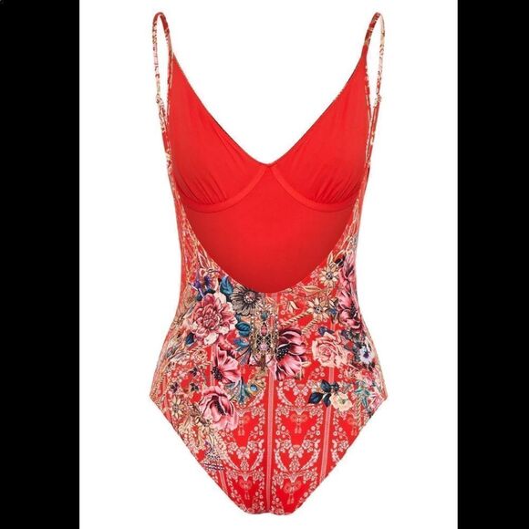 NWT Camilla Crystal V-Neck Red Wired One-piece And The Queen Wore Red - Picture 6 of 10